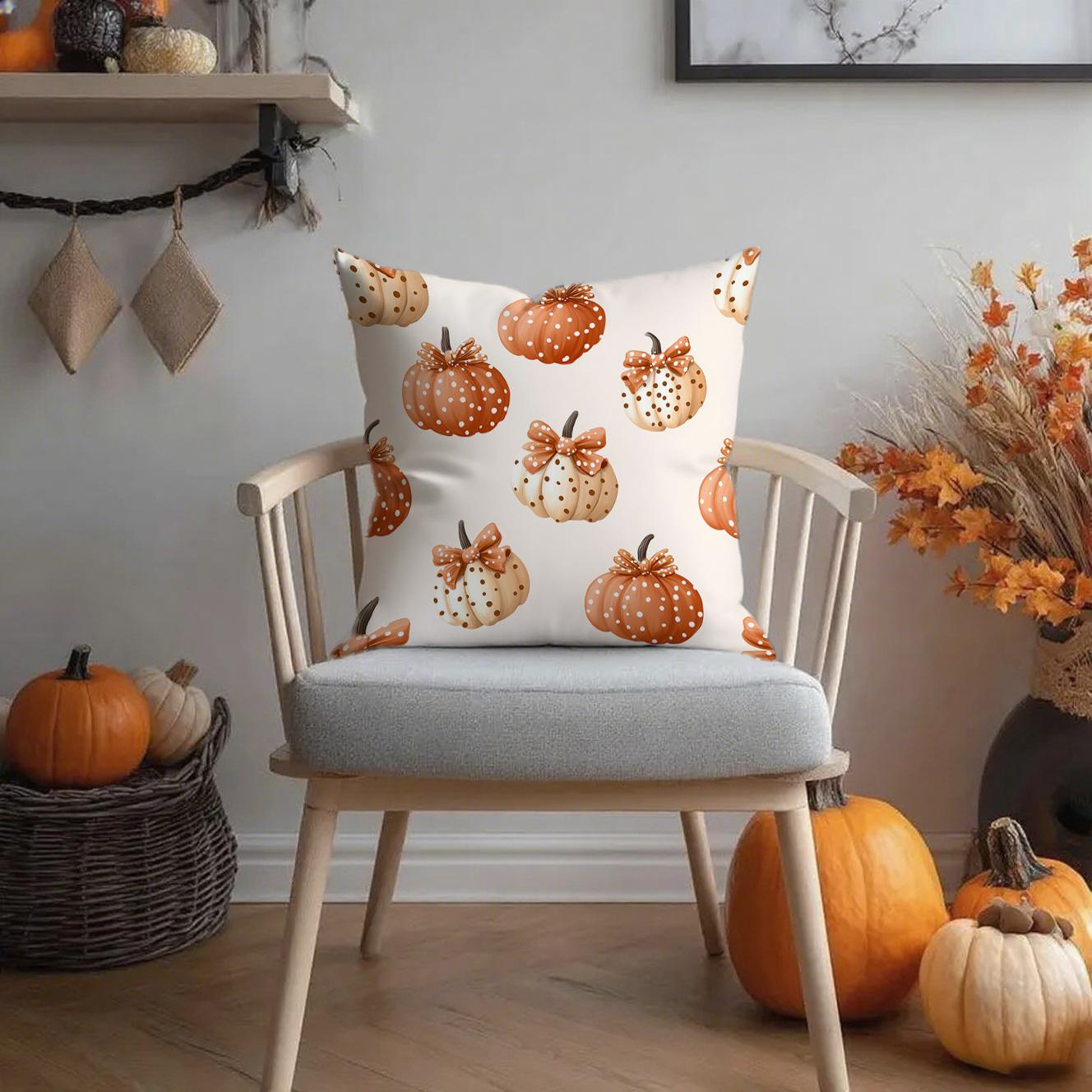 

Pumpkin-Printed Pillowcases for Autumn VibesSuitable for sofa car bedroom decorative cushion cover pillow cover 16x16Inch