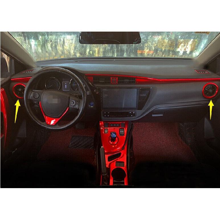 Fit for Toyota Corolla 2017-2019 Glossy Red L&R AC Air Outlet Vent Cover Trim 2X