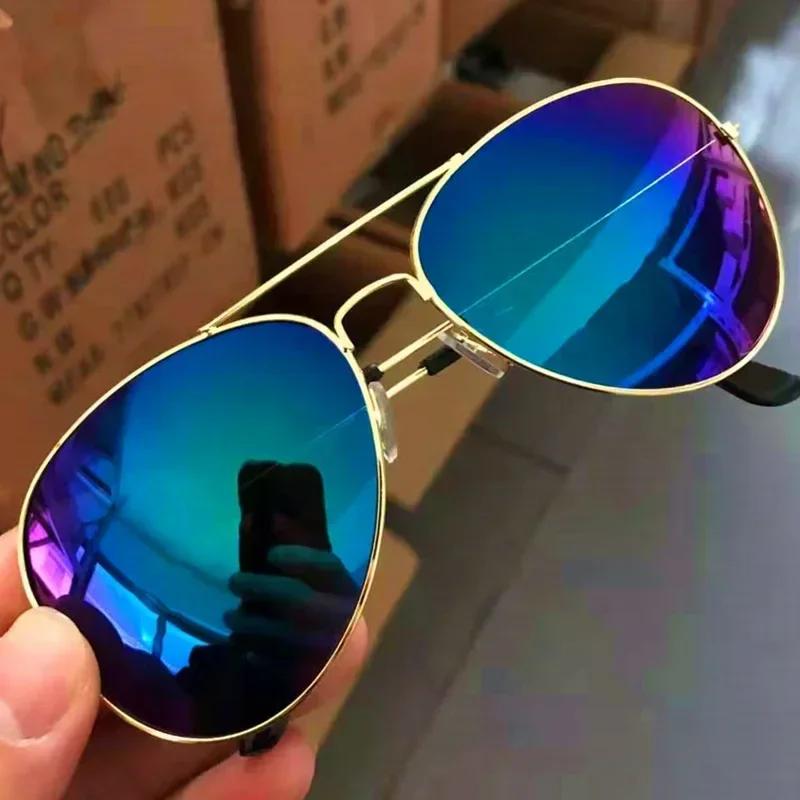 Fashion Sunglasses for Women Men Pilot Round Gradient Mirror Outdoor Driving Glasses UV Protection