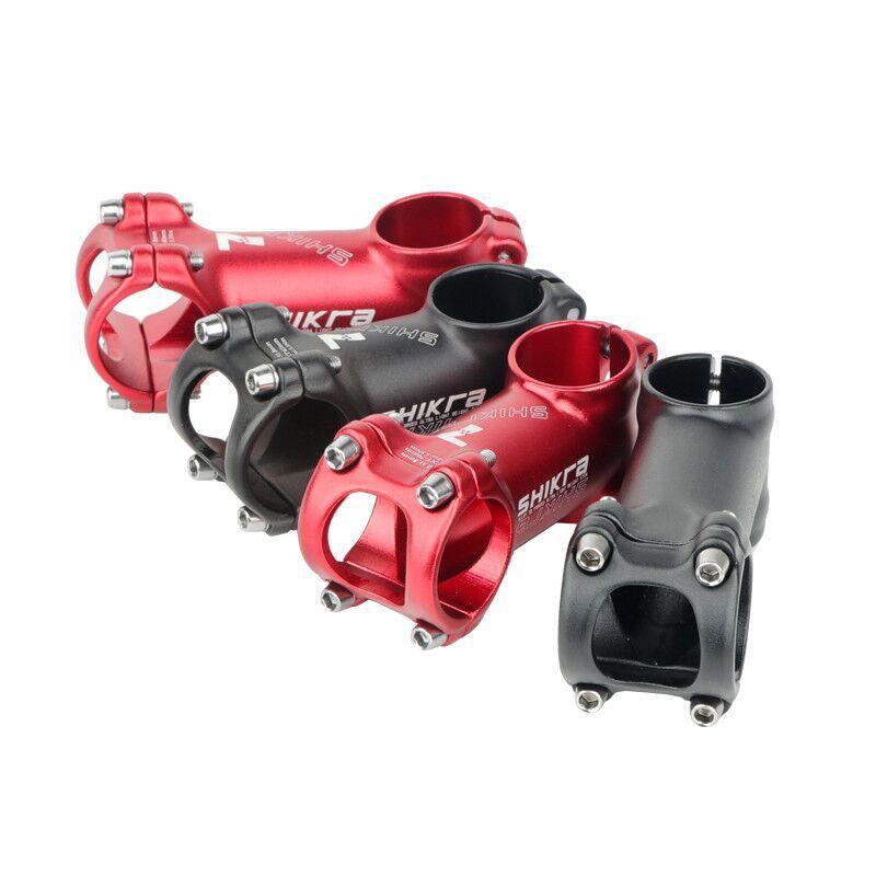 SHIKRA Aluminum Bicycle Stem Mountain Road Bike 35mm 110mm Length 7 Angle Black Red