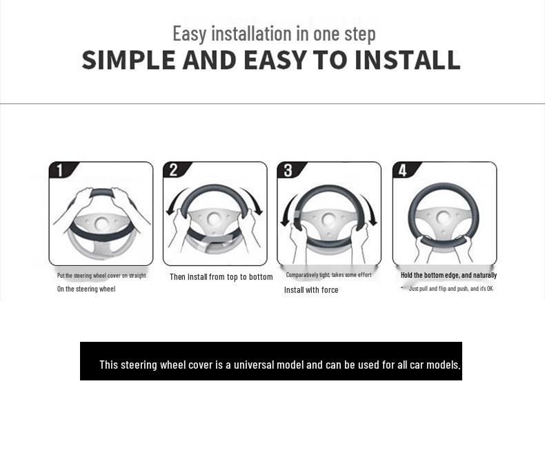 Universal Silicone Steering Wheel Cover - Fashionable, Sweat-Absorbent, Non-Slip, Thin & Soft, Fits All Seasons