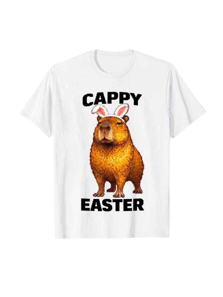 Cappy Easter Fun Dolphin Rabbit Ear Animal Meme Tshirt 2026 Summer Unisex Women Luxury Fashion Cotton Tshirt Short Sleeve Top