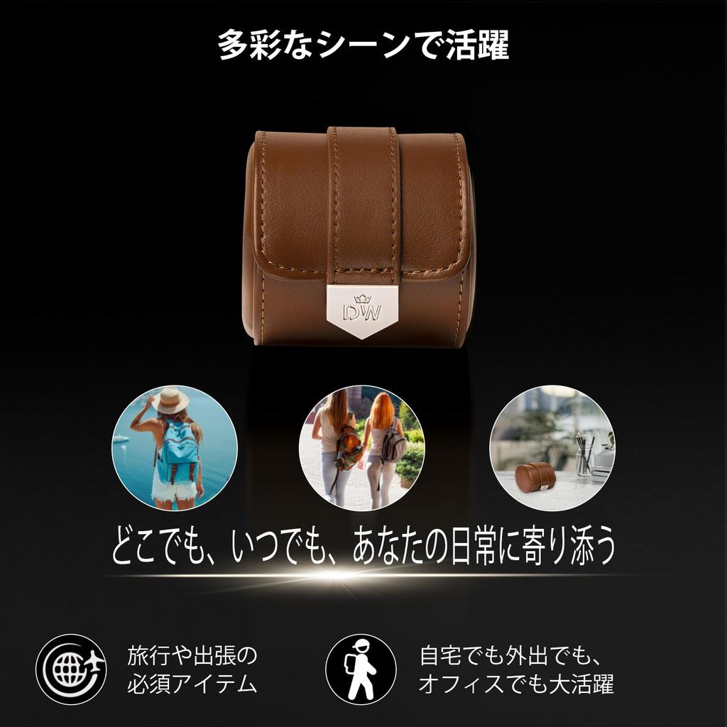 DUKWIN Watch Watch PU Leather Watch Storage Case for Genuine Leather Watch Luxury Watch Portable Watch Travel Storage Portable Case, 1-Piece Roll,