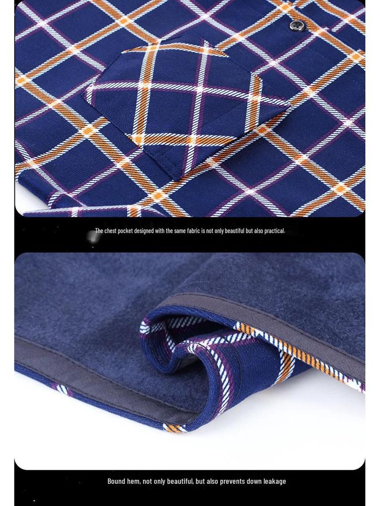 Men's Double-Sided Fleece-Lined Long-Sleeve Shirt for Autumn and Winter