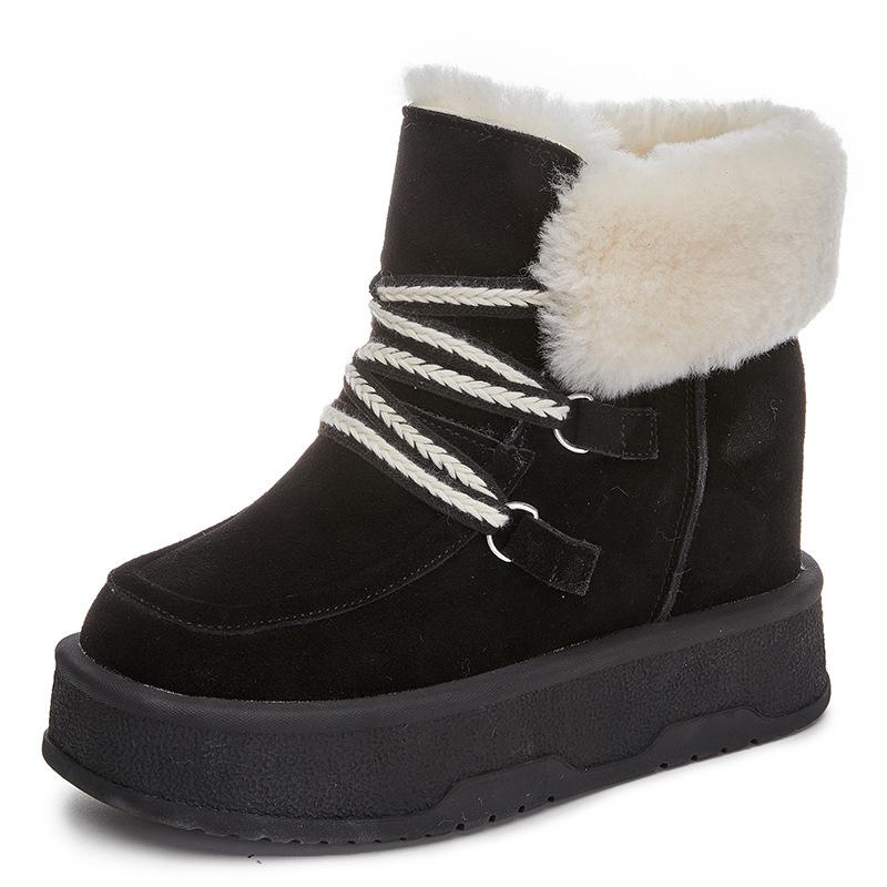 Snow Boots Increase In Height In Autumn and Winter New Platform Casual Shoes Ins Trendy Small Velvet Cotton Shoes A