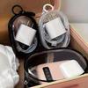 1PC Transparent Portable Mini Clear Zipper Storage Bag With Keychain Loop Earphone And Charger Case