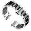 BINLUN Stainless Steel Watch Band Replacement Highly Polished Matte Brushed Finish Solid Strap Silver and Strap, (Polished Black, 22mm)
