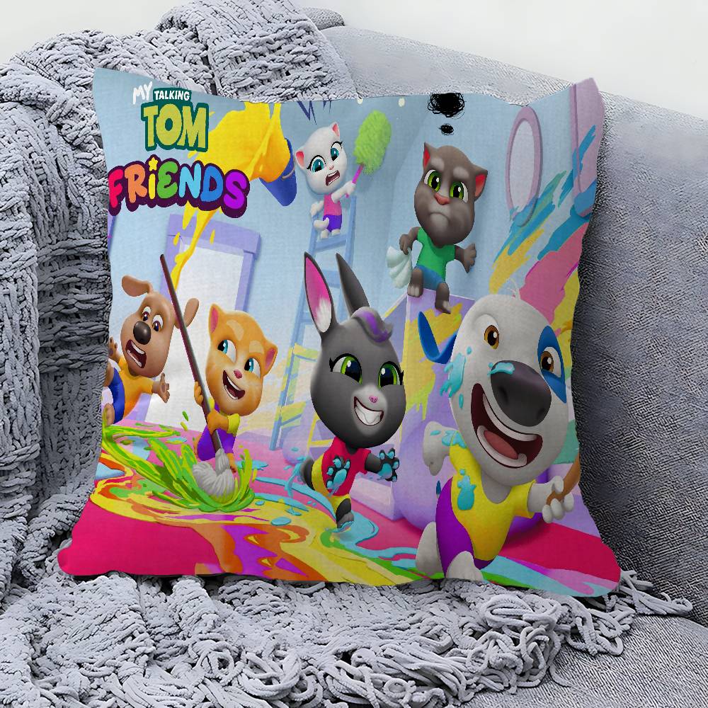 TTalking TTom And FFriends Pillow Cover for Bedroom Room and Living Room Sofa Decorative Cushion Cover