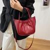 IELGY Ladies Messenger Bag Korean Version Pleated Casual Commuter Bucket Bag Portable