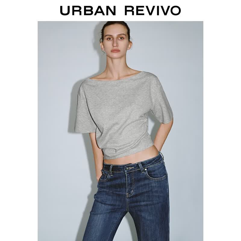 UR 2025 Women s Off-Shoulder Pleated T-Shirt S