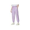 Li Ning Sports Lifestyle Series Solid Color Logo Embroidered Striped Drawstring Cuffed Knitted Joggers Women Joggers Purple AYKS774-2