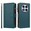 For Xiaomi Redmi Note 14 Pro 4G Leather Case 9 Card Slots Zipper Wallet Stand Phone Cover with Wrist Strap