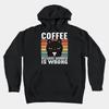 Coffee Because Murder Is Wrong Funny Black Cat Coffee GraphicHoodie