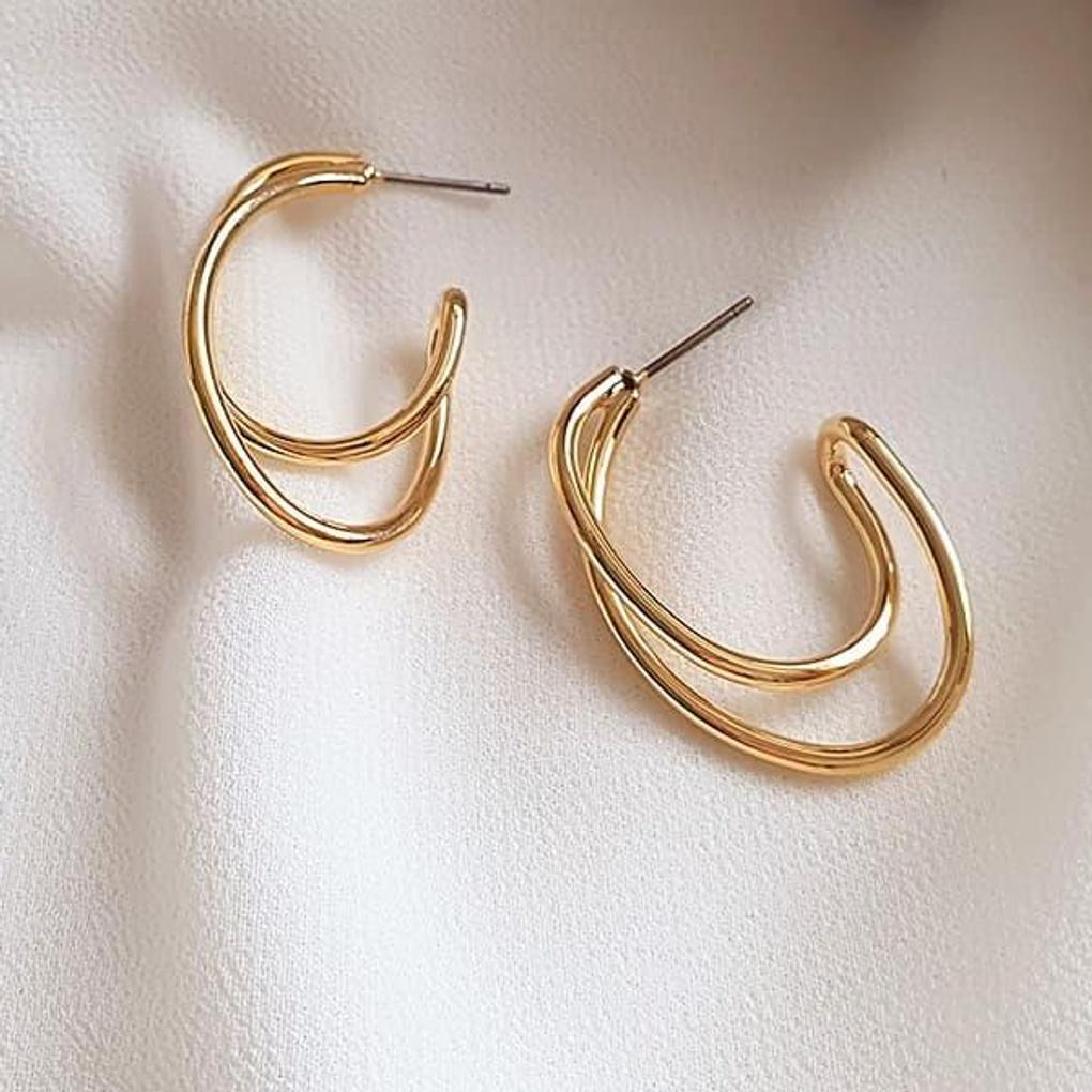 Women's Titanium 15K Gold Plated Floating Earrings