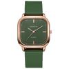 Rose Gold Silicone Strap Square Quartz Watch for Women and Students