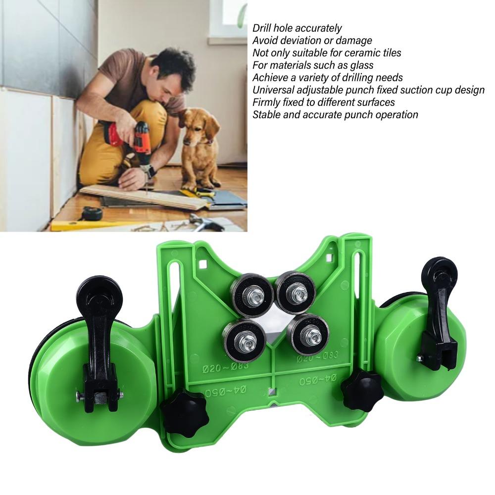 Adjustable Drill Guide Jig Double Vacuum Suction Bases Tile Hole Cutter  For Ceramic Tile