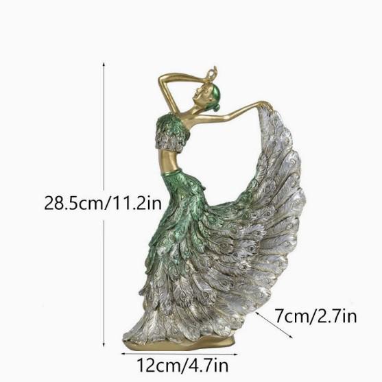 European Luxury Peacock Dancer Resin Ornament for Home and Wedding Decor