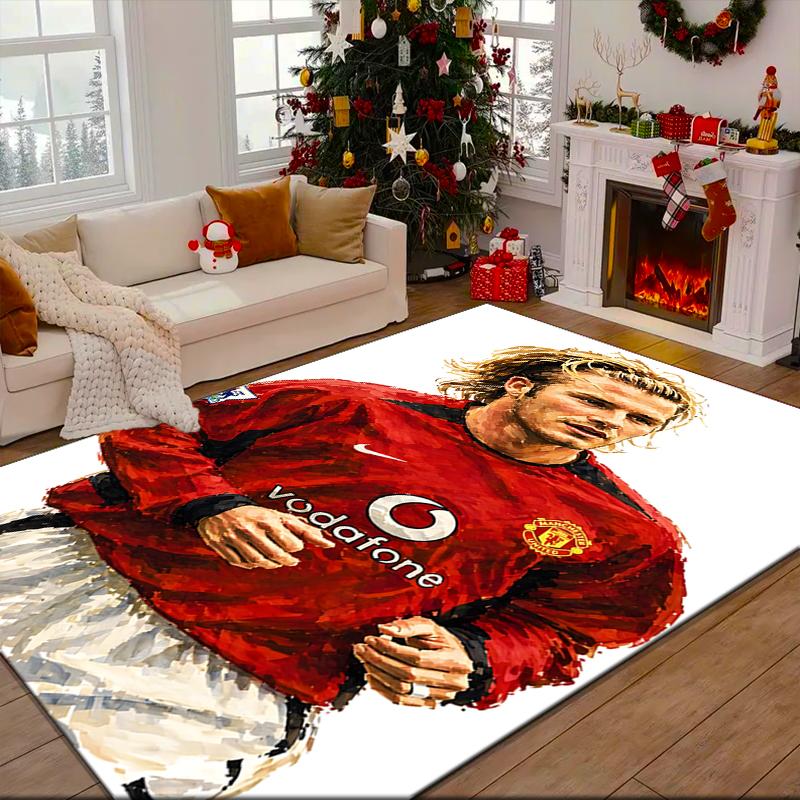 1PC David Manchester United Legend Rug Game Carpet, Floor Mat for Bedroom Living Room Entryway Rug, Home Decor Idea Gift for Christmas Birthday