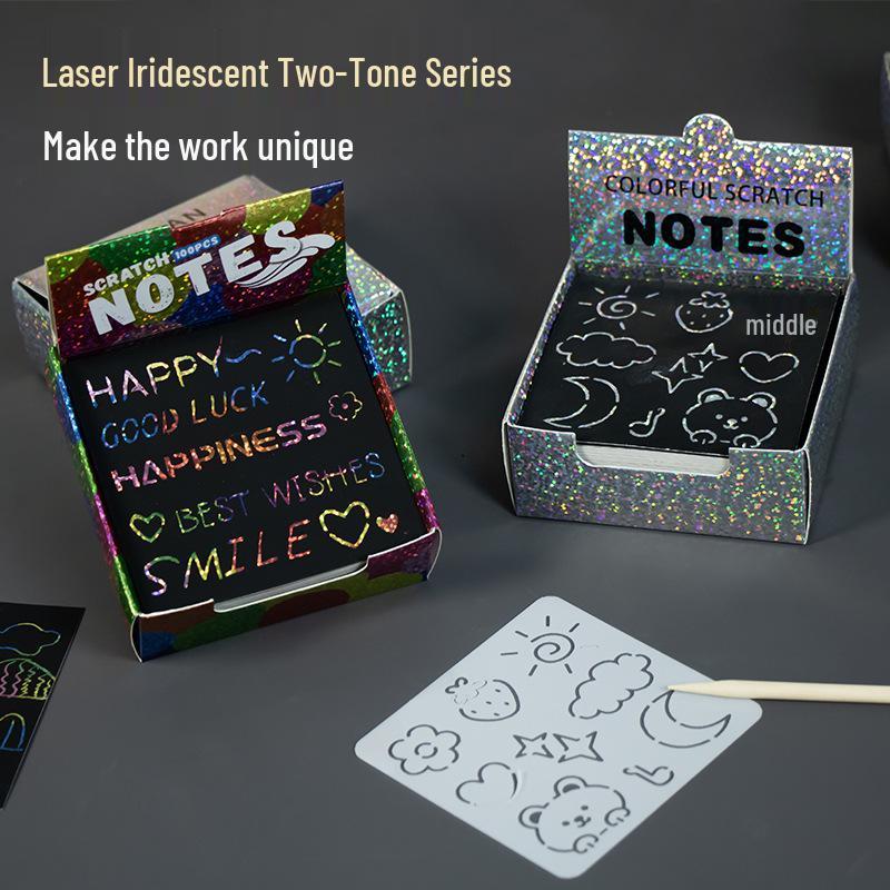 Colorful Scratch Painting Book for Kids: Art, Doodle & Message Paper for Primary School Students