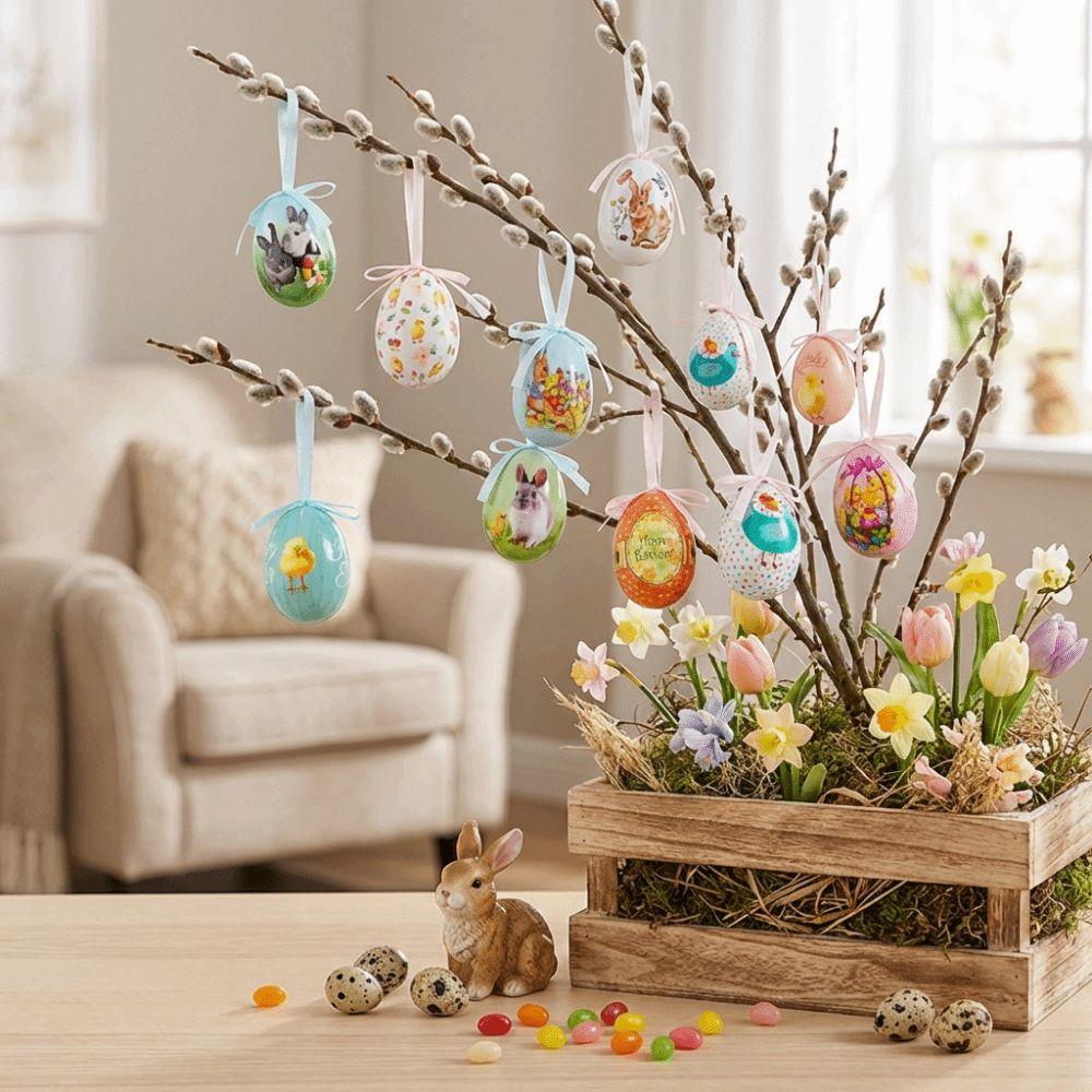 Colorful Foam Easter Eggs DIY Craft Hanging Easter Egg Party Favor Easter Egg Props Kids Gifts