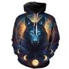 Mode Neu Liebhaber Wolf Herren Hoodie 3D Muster Locker Herbst Sweatshirt Straße Lustige Marke