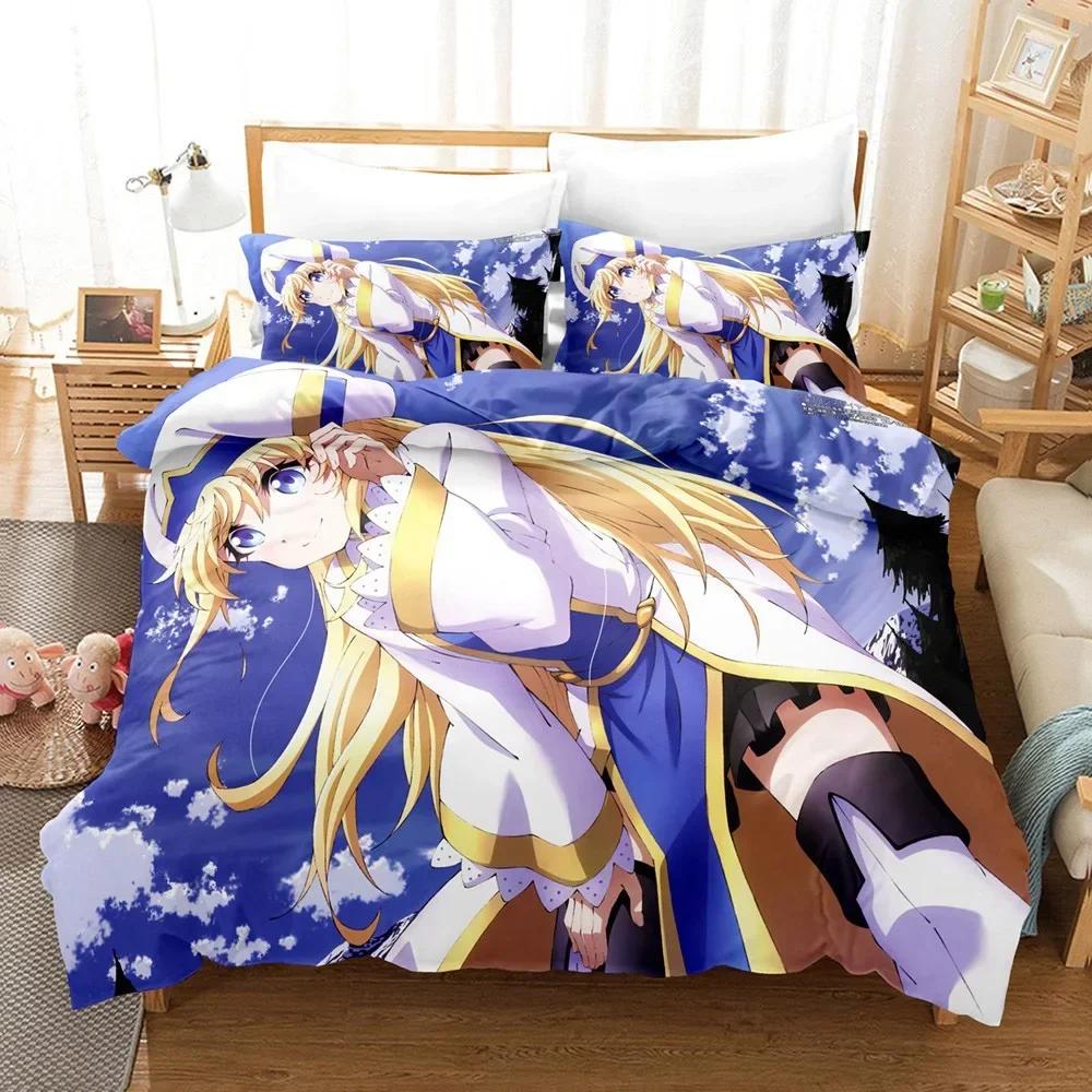Goblin Slayer Anime Girl Comfortable Duvet Quilt Cover Pillowcase Bedding Set Children Bedroom Decoration Home Textile