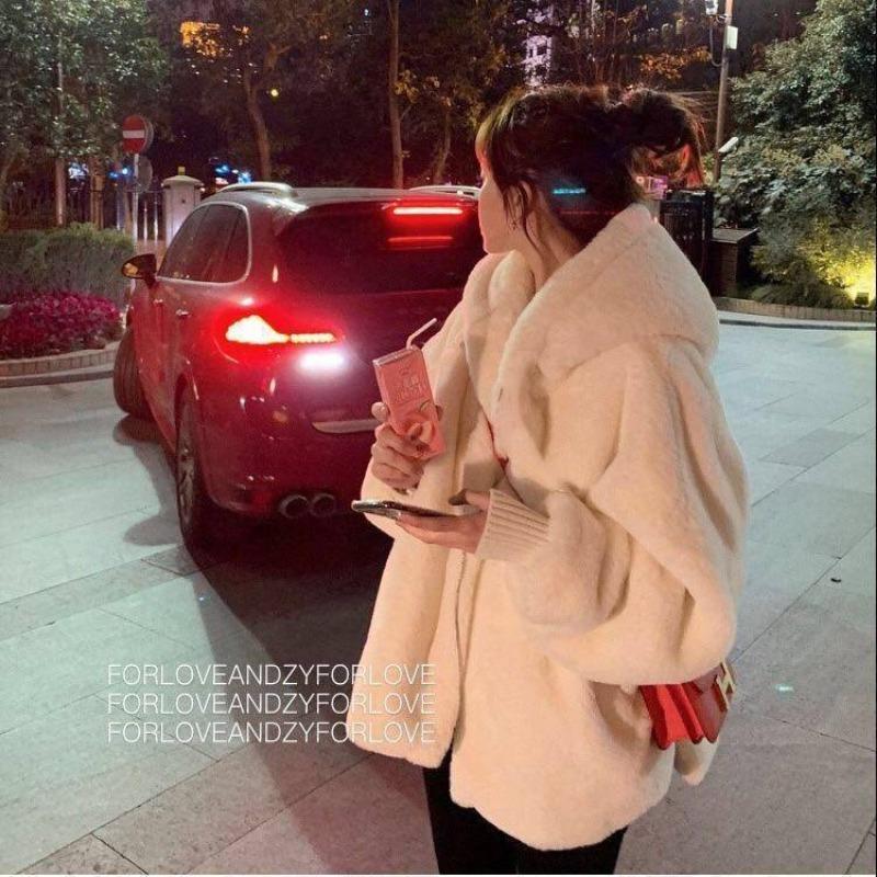 

Имитация ленивого кроличьего меха куртка с капюшоном зимний новый пушистый свитер свободный утолщенный искусственный мех женская одежда 2XL