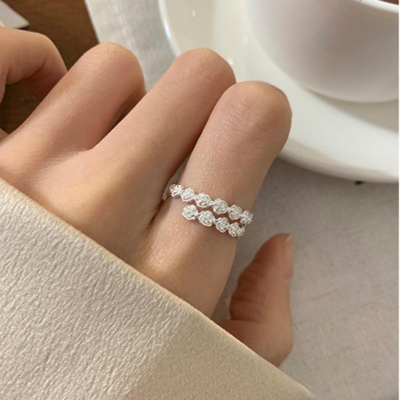 Anello Semplice Retrò Industria Pesante Argento Sterling 925 da Donna Senso di Alta Gamma Lusso Leggero Coreano Ins Vento Freddo Design di Nicchia Gioielleria