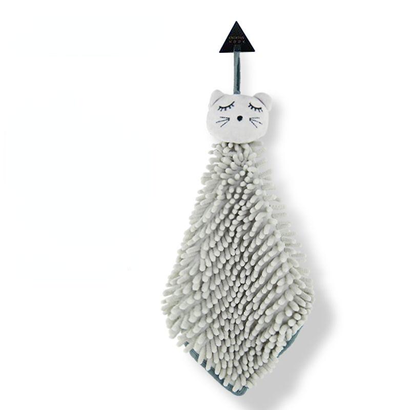 

Кухонное полотенце, подвесное синельное утолщенное красивое не падающее полотенце, впитывающее быстросохнущее квадратное полотенце 26cm*28cm серый