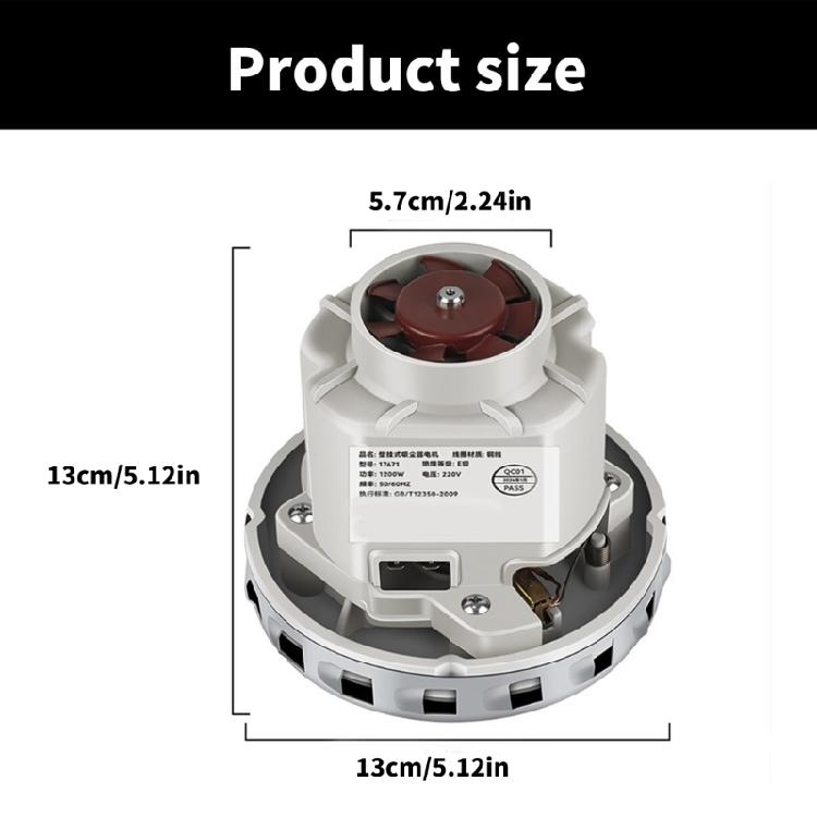 High Efficiency 1200W Vacuum Cleaner Motor Replacement Vacuum Motor Plastic Texture for Professional Cleaning Services
