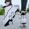 PONERAIT Roller Shoes Adult Unisex Retractable Four Wheels Walk Shoe Girls Boys Parkour Sneaker Stylish Skate With Brake