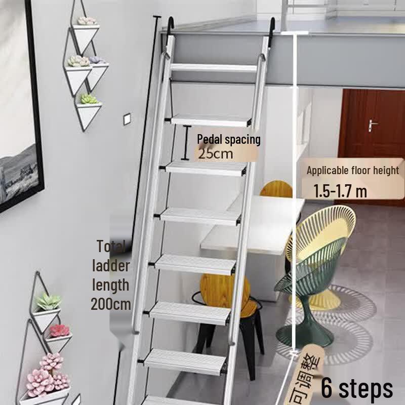 JINGGENG Household Aluminum Alloy Telescopic Attic Ladder