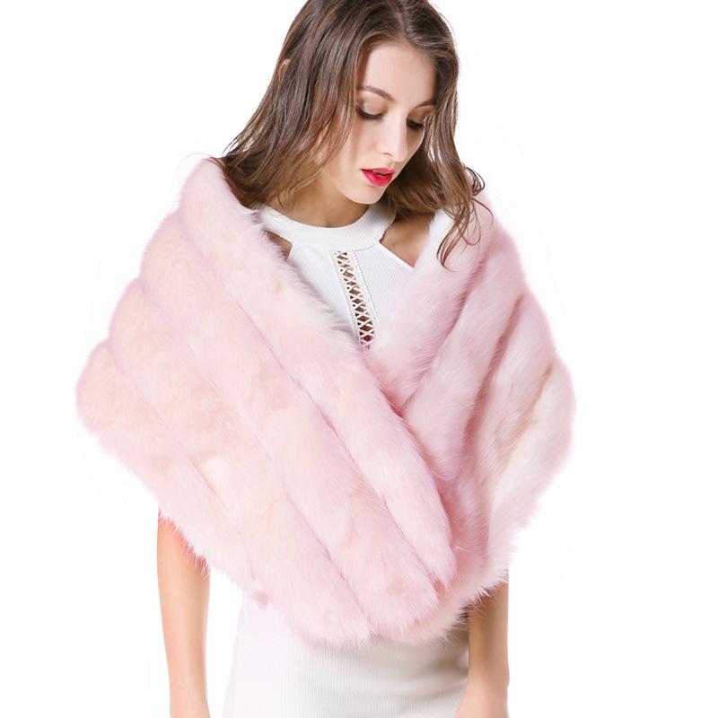 Fur Shawl Faux Fur Mink Striped
