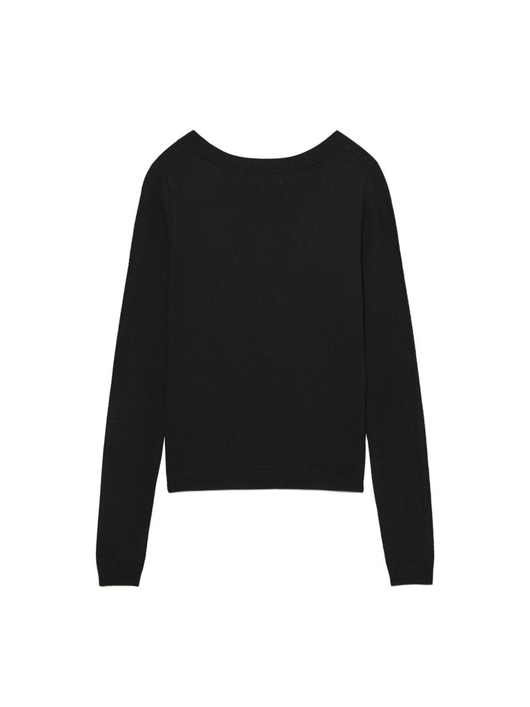GLOWNY G Deep V-Neck Knit (Black)