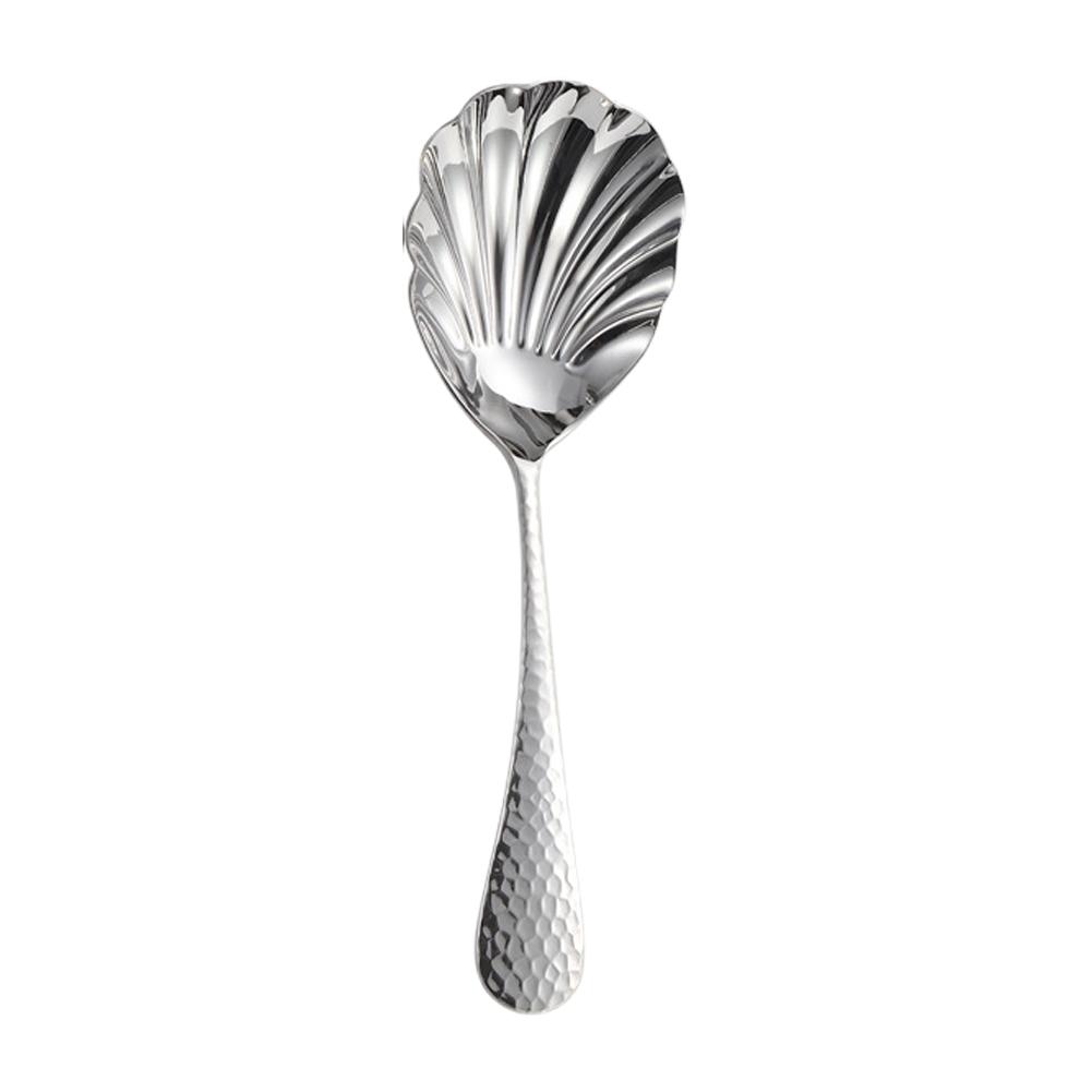 1/2/3PCS Large Hammered 304 Stainless Steel Shell Spoon Long Soup Spoons Public Hot Pot Serving Scoop Restaurant Table