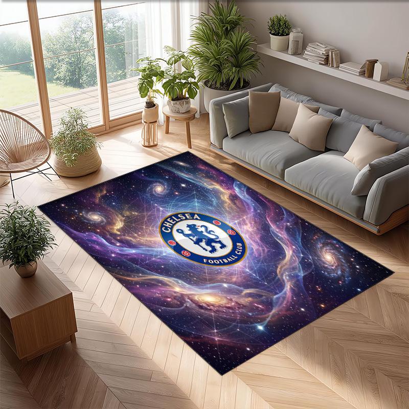 Tappeto in Flanella Stampato Chelsea FC Antiscivolo Morbido Poliestere Tappeto per Pavimento Tappetino Decorativo da Interno per Camera da Letto Soggiorno Divano Sala Giochi Decorazione Casa