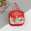 Square Christmas Zipper Tinplate Coin Purse and Key/Earphone/Data Cable Storage Box