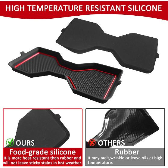 3D Cup Holder erts Coaster for Toyota Tacoma Accessories 2024 2025 2026 Siliconce Cup Coaster Mats Center Console Liner Non Slip Dustproof Protecror