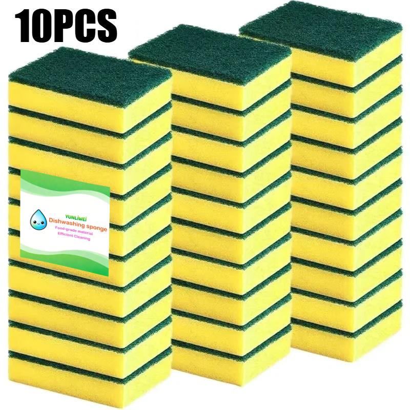 10-50PCS Highly Absorbent Double-sided Sponge Magic Cleaning Pot Rust Sponge Cleaning Brush Kitchen Grease Cleaning Tool