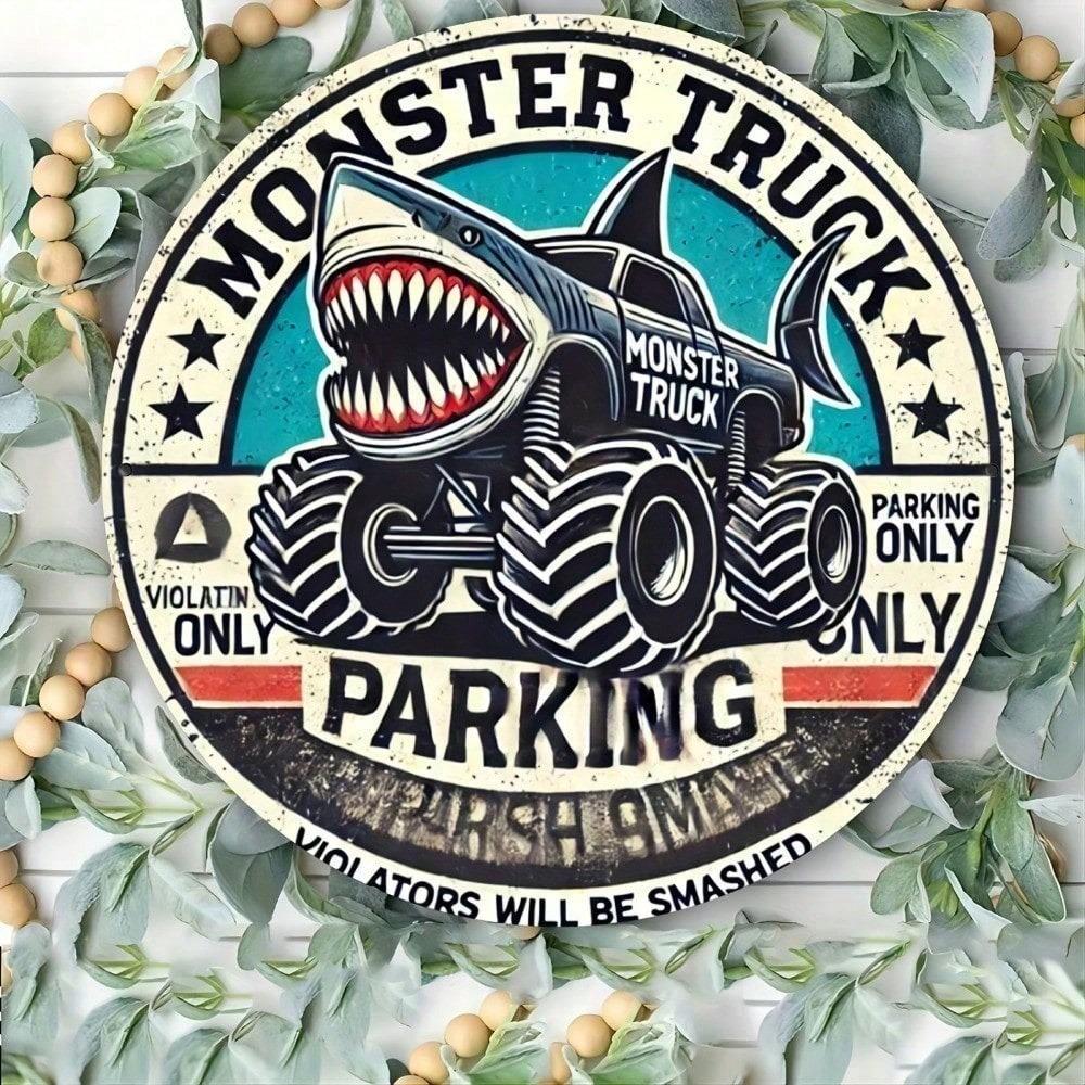 Vintage Monster Truck Metal Tin Sign 8x12 Inch Retro Aluminum Wall Art Decor for Garage Bar Man Cave