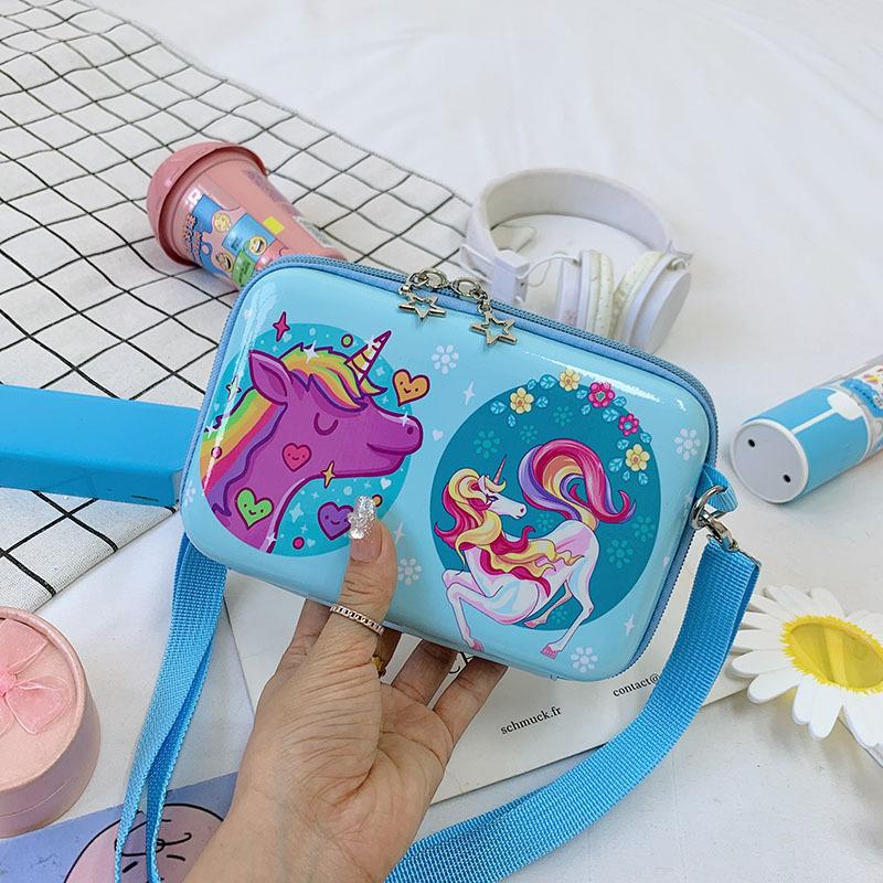 

Cartoon anime colorful unicorn cute baby boy shoulder bag girls summer walking shopping messenger bag bag