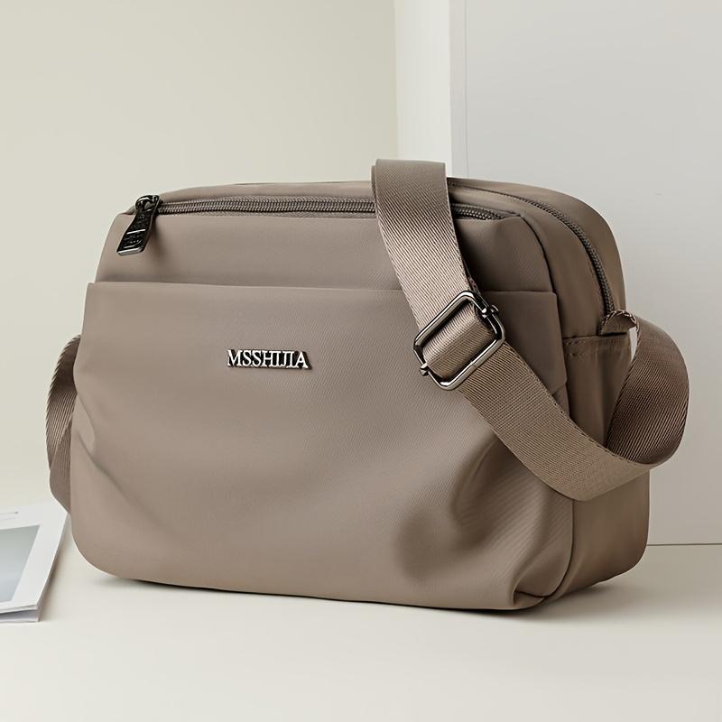 

Lightweight Nylon Crossbody Bag for Women Practical Casual Shoulder Bag with Wide Strap Minimalist Unisex Sling Bag for Daily Use 26cm×8cm×17cm хаки