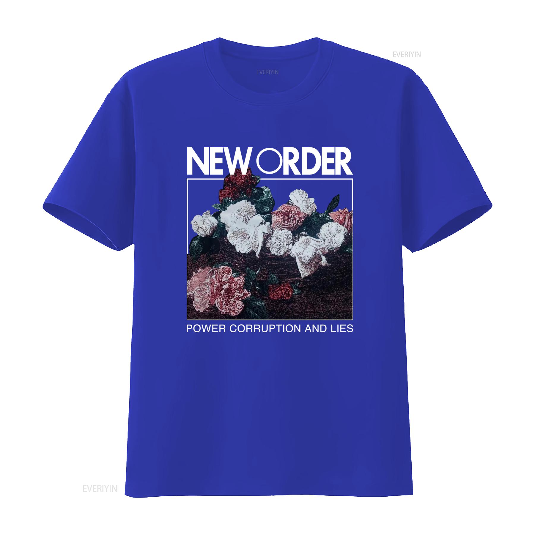 

Rare New Order Power Corruption Lies Album Band Print T Shirt KM26 vintage Washed graphic Stylish Breathable homme Versatile 3XL