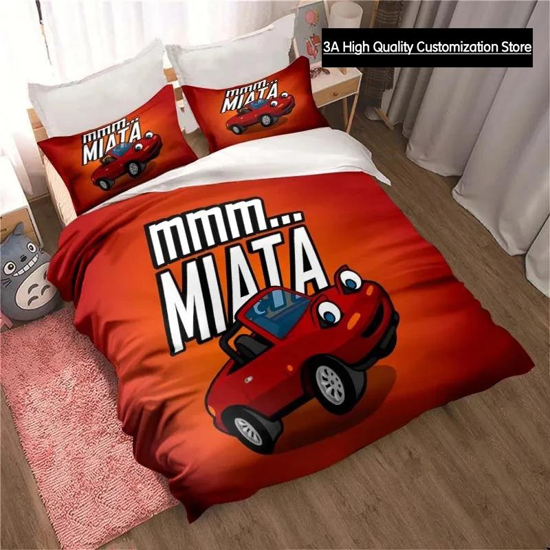 Miata MX-5 NA Racing Cartoon Jdm Car Drift Bedding Set,Duvet Cover Bed Set Quilt Cover,King Queen Twin Size Boys Girls Adults