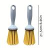 1pc Multi-Purpose Household Cleaning Brush, Cylindrical Handle Long-Bristle Pot and Bowl Scrubber, Tabletop Cleaner. Suitable for Household Cleaning