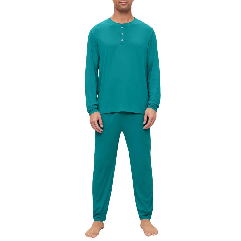 Set Pigiama da Uomo, Manica Lunga e Pantaloni Lunghi, Set Due Pezzi