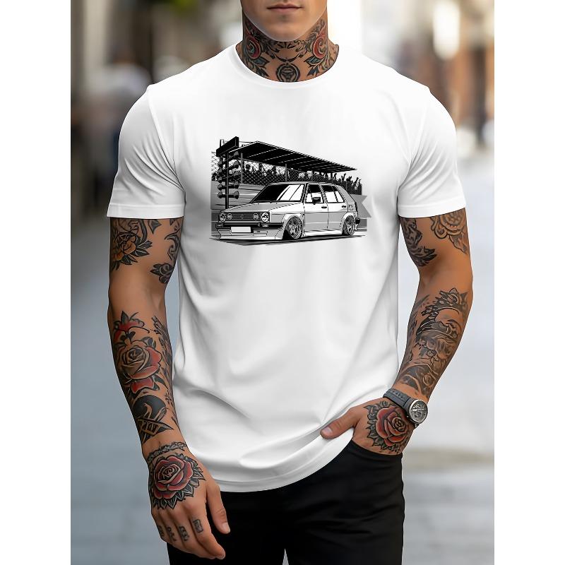 

European sizes Men S Fashionable Comfortable Crew Neck Short Sleeve T-Shirt | Casual, Slight Stretch Fabric, Printed with European 4XL білий