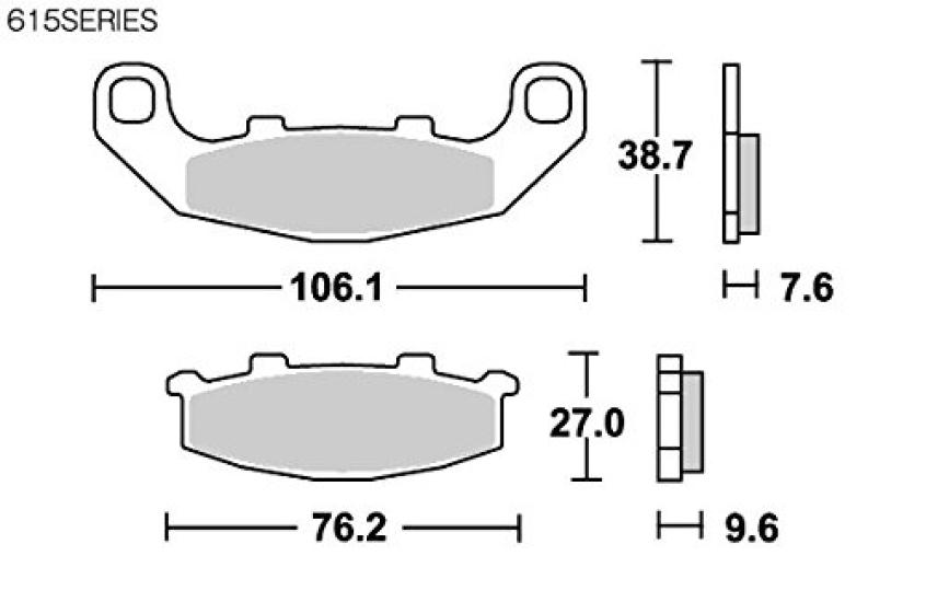 KITACO SBS Brake Pad 615LS Sinter Metal RGV250 Gamma GPX250R ZXR250 GPZ400R Zephyr 400 (Rear) 777-0615030