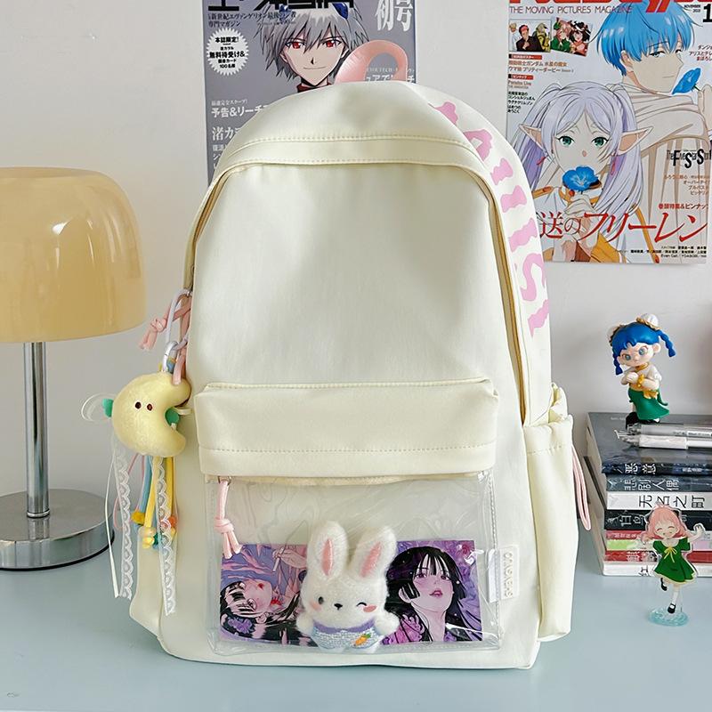 School Bag New College Style Fresh and Sweet Dopamine Candy Color Transparent Bar Junior High School Backpack