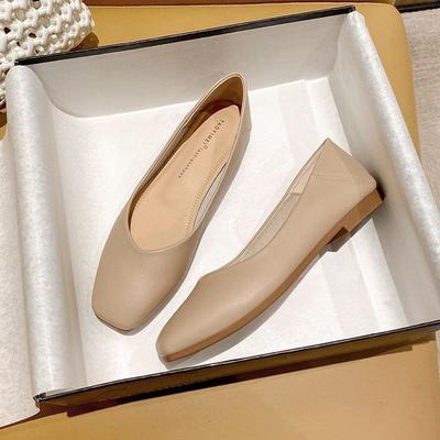 Square Head Flat Sole Single Shoes Women's Shoes New Temperament Shoes Comfortable Long Standing Feet Not Tired Women's Shoes